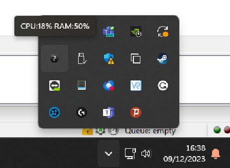 Taskbar Ram and CPU monitoring